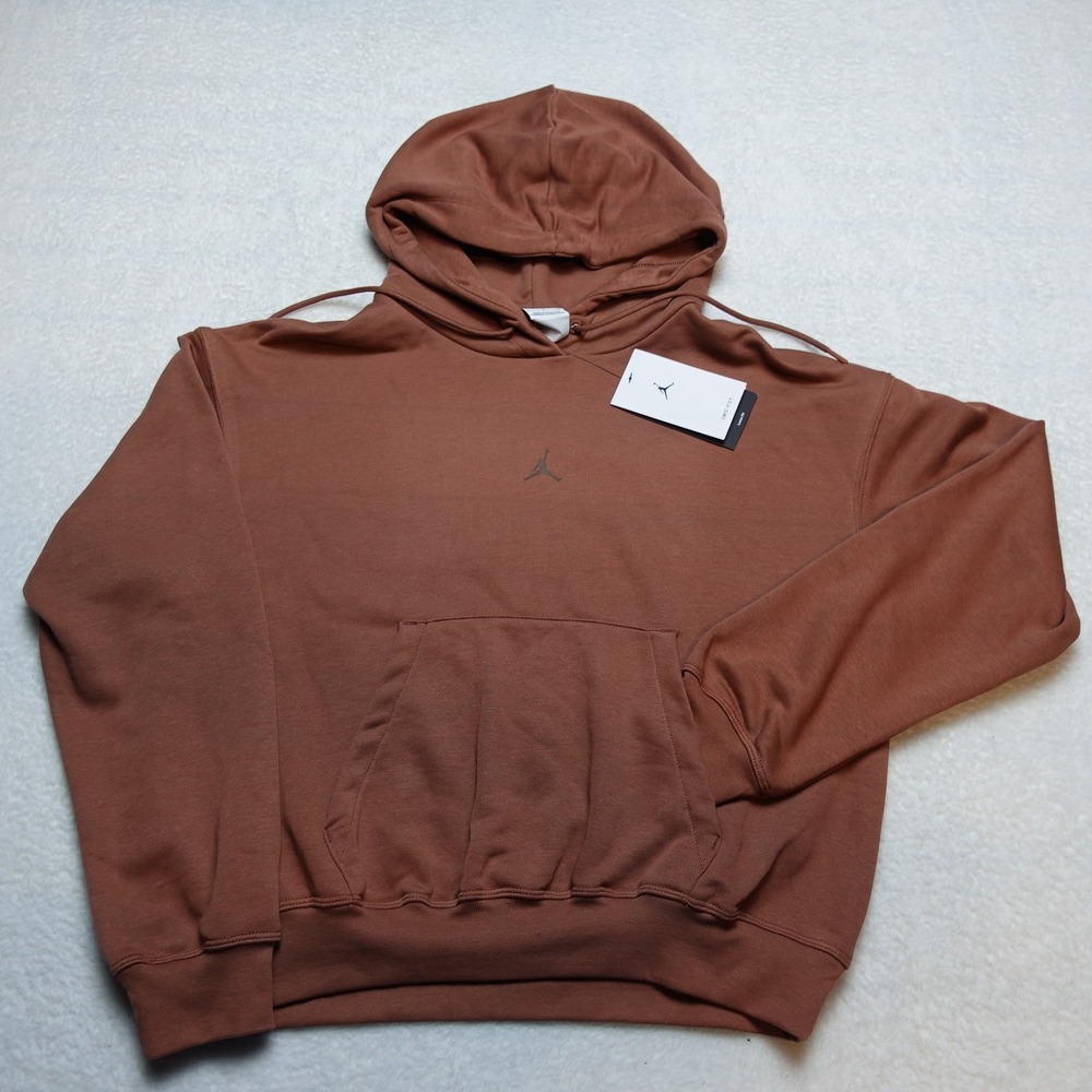 Nike Jordan Dri-FIT Womens Hoodie S Brown Cotton Blend Jumpman IB2498-219 NWT